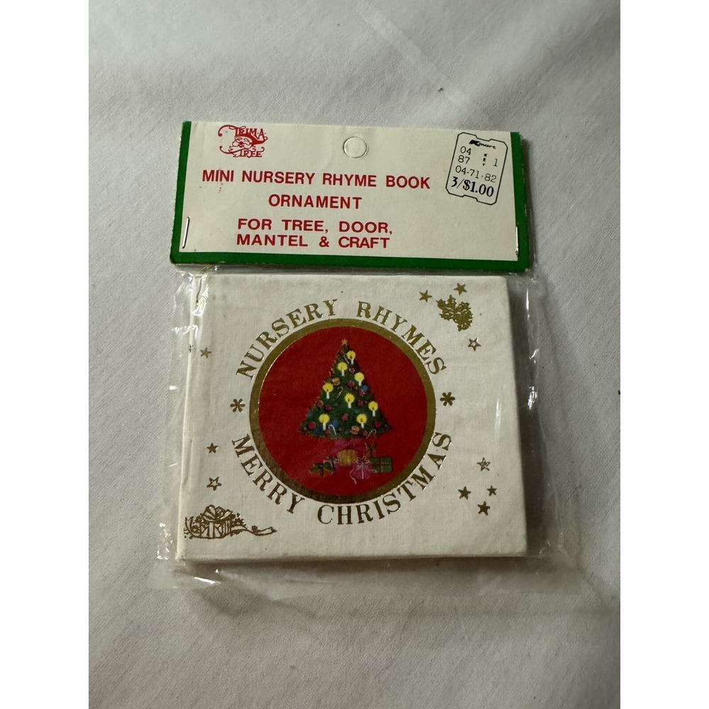 Vintage Trim A Tree Mini Nursery Rhymes Merry Christmas Book Ornament Kmart 1982